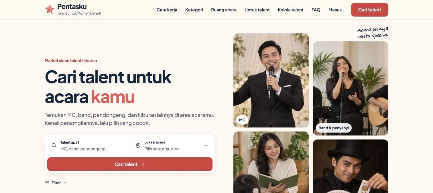 Pentasku: Marketplace Talent Hiburan