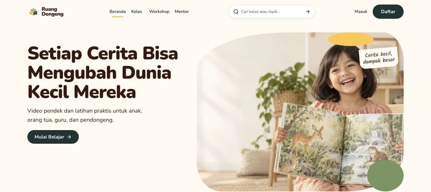 Ruang Dongeng: Platform Belajar Bercerita